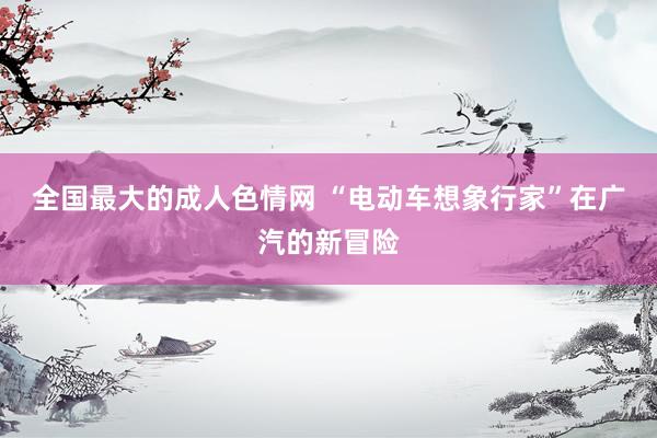 全国最大的成人色情网 “电动车想象行家”在广汽的新冒险