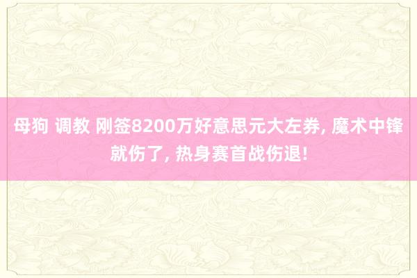 母狗 调教 刚签8200万好意思元大左券， 魔术中锋就伤了， 热身赛首战伤退!
