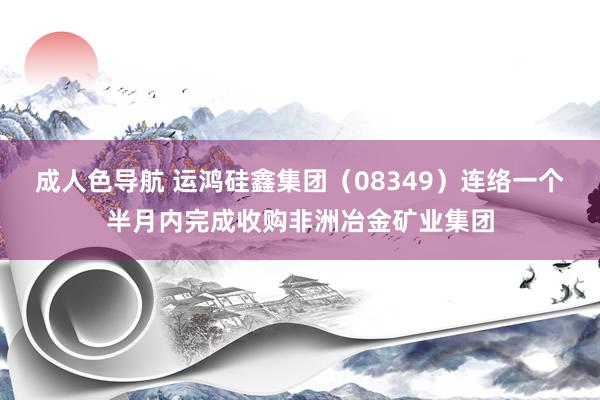 成人色导航 运鸿硅鑫集团（08349）连络一个半月内完成收购非洲冶金矿业集团