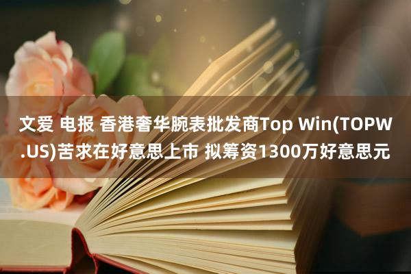 文爱 电报 香港奢华腕表批发商Top Win(TOPW.US)苦求在好意思上市 拟筹资1300万好意思元