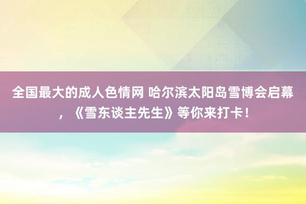 全国最大的成人色情网 哈尔滨太阳岛雪博会启幕，《雪东谈主先生》等你来打卡！