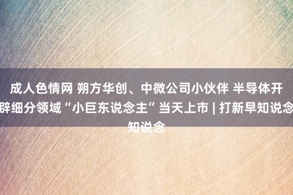 成人色情网 朔方华创、中微公司小伙伴 半导体开辟细分领域“小巨东说念主”当天上市 | 打新早知说念