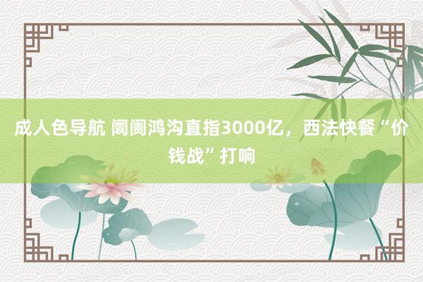 成人色导航 阛阓鸿沟直指3000亿，西法快餐“价钱战”打响