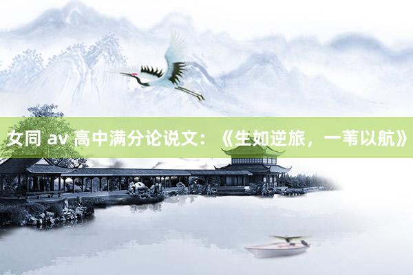 女同 av 高中满分论说文：《生如逆旅，一苇以航》