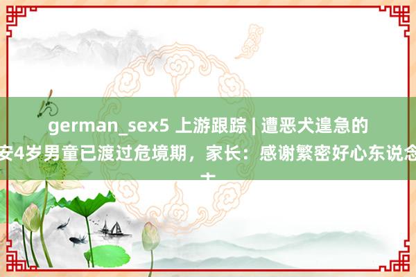 german_sex5 上游跟踪 | 遭恶犬遑急的西安4岁男童已渡过危境期，家长：感谢繁密好心东说念主