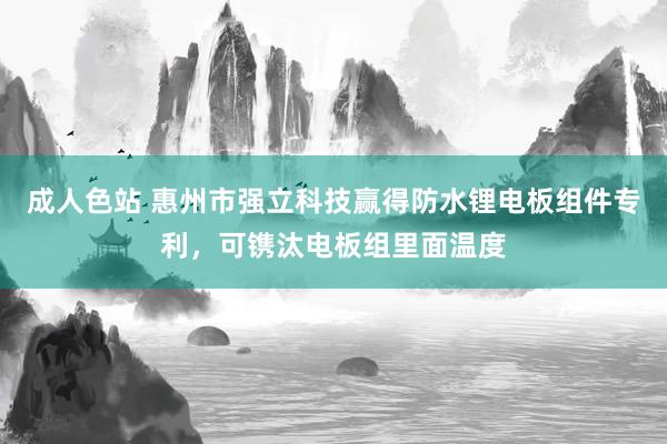 成人色站 惠州市强立科技赢得防水锂电板组件专利，可镌汰电板组里面温度