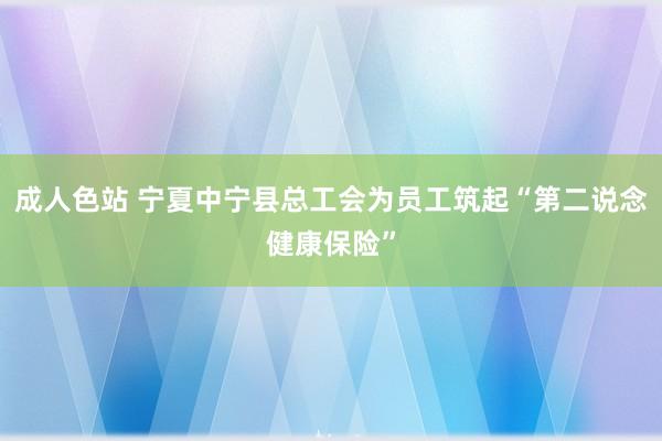 成人色站 宁夏中宁县总工会为员工筑起“第二说念健康保险”