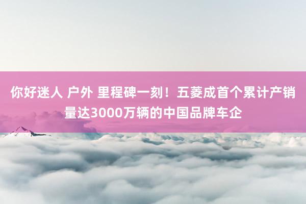 你好迷人 户外 里程碑一刻！五菱成首个累计产销量达3000万辆的中国品牌车企