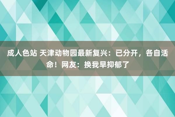 成人色站 天津动物园最新复兴：已分开，各自活命！网友：换我早抑郁了