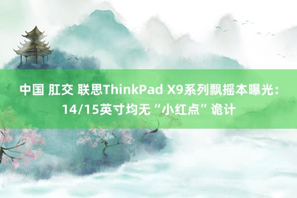 中国 肛交 联思ThinkPad X9系列飘摇本曝光：14/15英寸均无“小红点”诡计