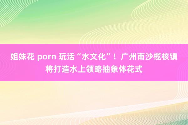 姐妹花 porn 玩活“水文化”！广州南沙榄核镇将打造水上领略抽象体花式