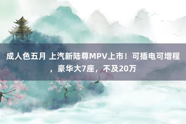 成人色五月 上汽新陆尊MPV上市！可插电可增程，豪华大7座，不及20万