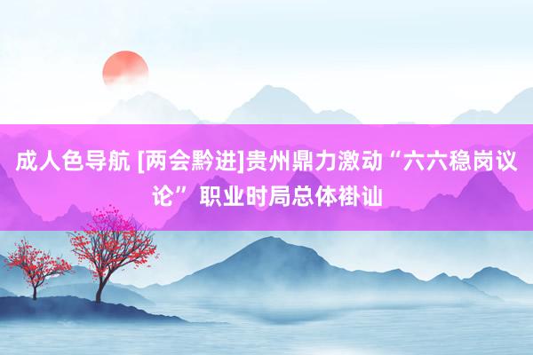 成人色导航 [两会黔进]贵州鼎力激动“六六稳岗议论” 职业时局总体褂讪