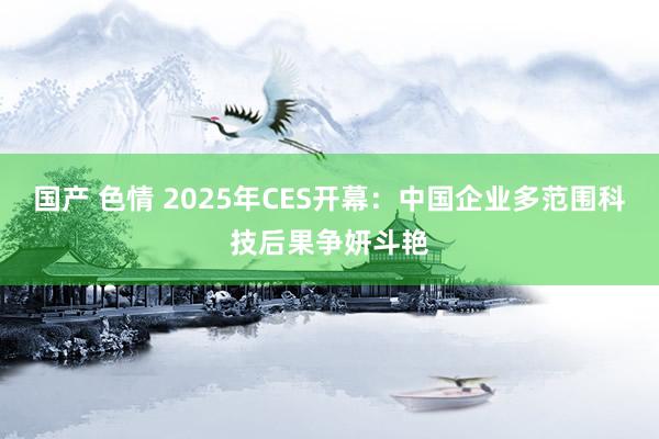 国产 色情 2025年CES开幕：中国企业多范围科技后果争妍斗艳