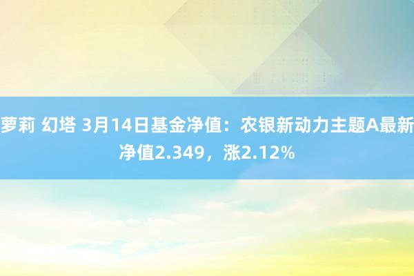 萝莉 幻塔 3月14日基金净值：农银新动力主题A最新净值2.349，涨2.12%