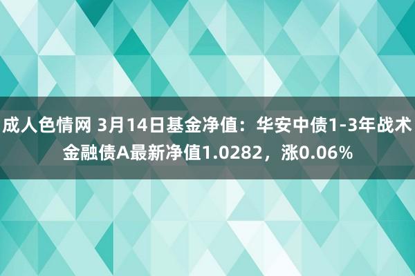 成人色情网 3月14日基金净值：华安中债1-3年战术金融债A最新净值1.0282，涨0.06%