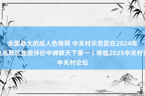 全国最大的成人色情网 中关村示范区在2024年国度高新区笼统评价中蝉联天下第一丨体恤2025中关村论坛