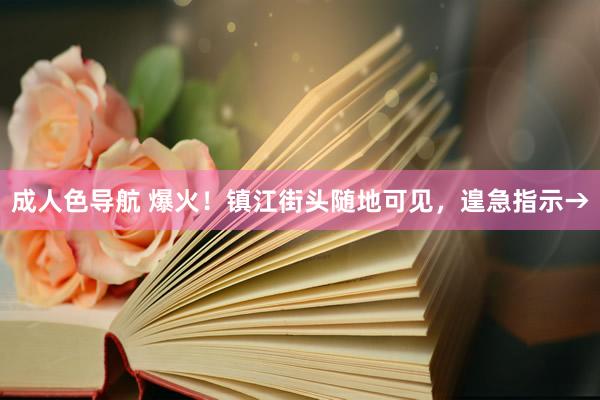 成人色导航 爆火！镇江街头随地可见，遑急指示→