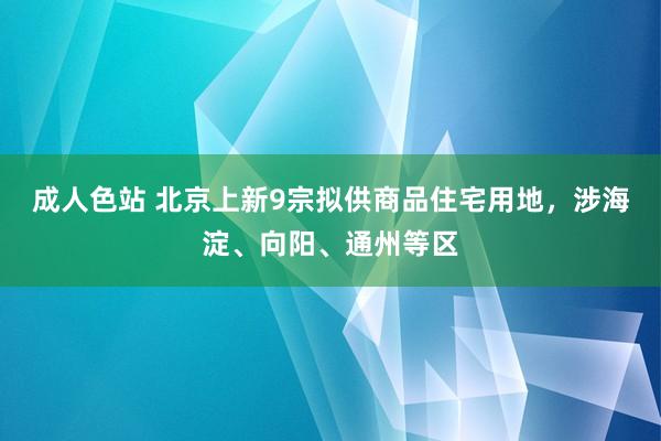 成人色站 北京上新9宗拟供商品住宅用地，涉海淀、向阳、通州等区