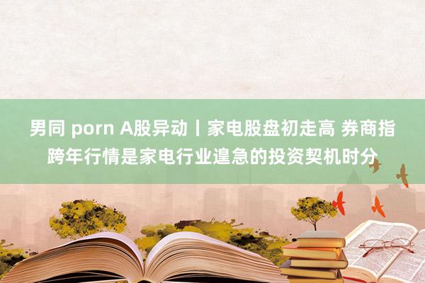 男同 porn A股异动丨家电股盘初走高 券商指跨年行情是家电行业遑急的投资契机时分