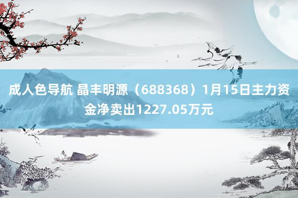 成人色导航 晶丰明源（688368）1月15日主力资金净卖出1227.05万元