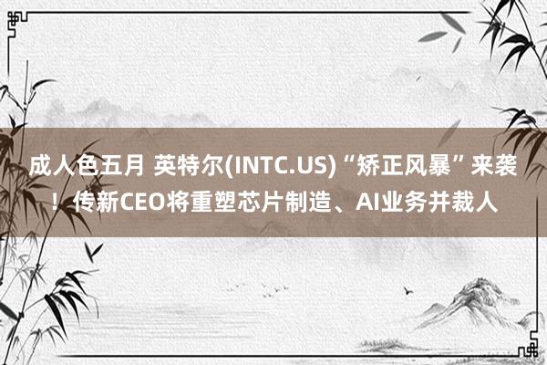 成人色五月 英特尔(INTC.US)“矫正风暴”来袭！传新CEO将重塑芯片制造、AI业务并裁人
