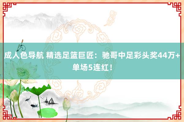 成人色导航 精选足篮巨匠：驰哥中足彩头奖44万+单场5连红！