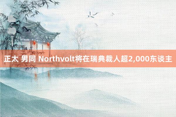 正太 男同 Northvolt将在瑞典裁人超2，000东谈主
