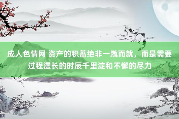 成人色情网 资产的积蓄绝非一蹴而就,而是需要过程漫长的时辰千里淀和不懈的尽力