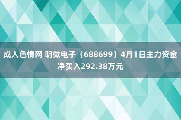 成人色情网 明微电子（688699）4月1日主力资金净买入292.38万元