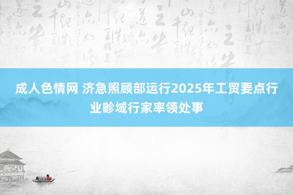 成人色情网 济急照顾部运行2025年工贸要点行业畛域行家率领处事