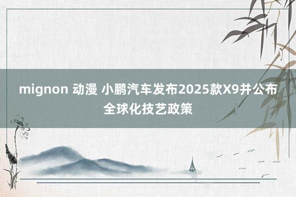mignon 动漫 小鹏汽车发布2025款X9并公布全球化技艺政策