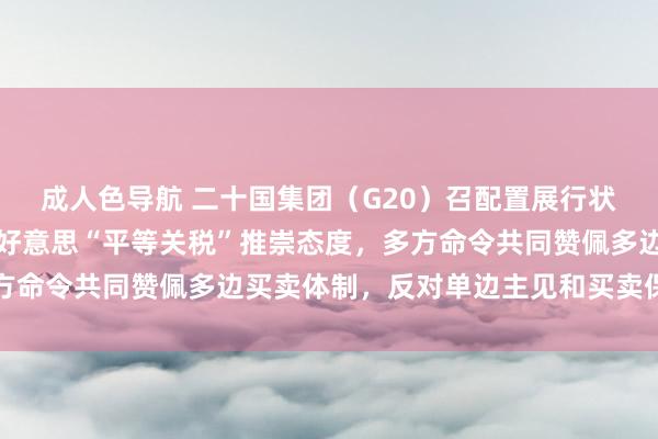 成人色导航 二十国集团（G20）召配置展行状组第二次会议，中方就好意思“平等关税”推崇态度，多方命令共同赞佩多边买卖体制，反对单边主见和买卖保护主见