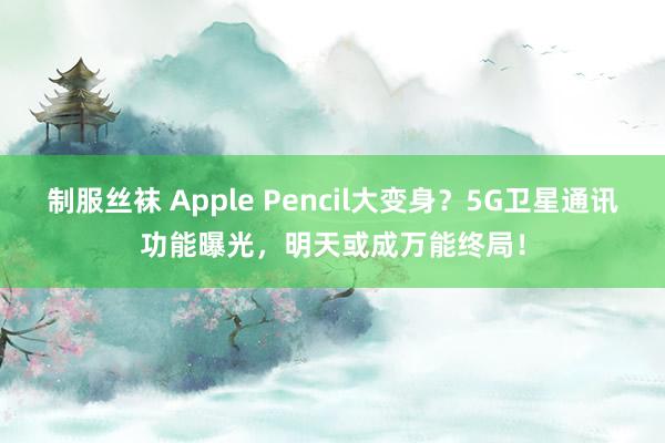 制服丝袜 Apple Pencil大变身？5G卫星通讯功能曝光，明天或成万能终局！