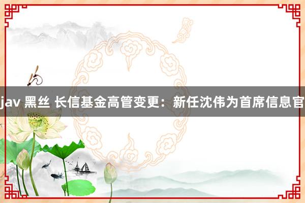 jav 黑丝 长信基金高管变更：新任沈伟为首席信息官