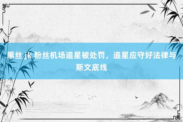 黑丝 jk 粉丝机场追星被处罚，追星应守好法律与斯文底线