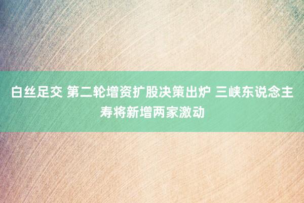 白丝足交 第二轮增资扩股决策出炉 三峡东说念主寿将新增两家激动