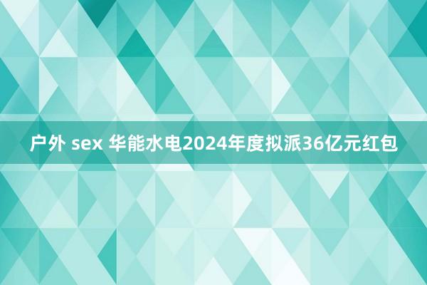 户外 sex 华能水电2024年度拟派36亿元红包