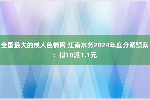 全国最大的成人色情网 江南水务2024年度分派预案：拟10派1.1元