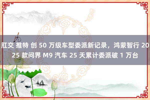肛交 推特 创 50 万级车型委派新记录，鸿蒙智行 2025 款问界 M9 汽车 25 天累计委派破 1 万台