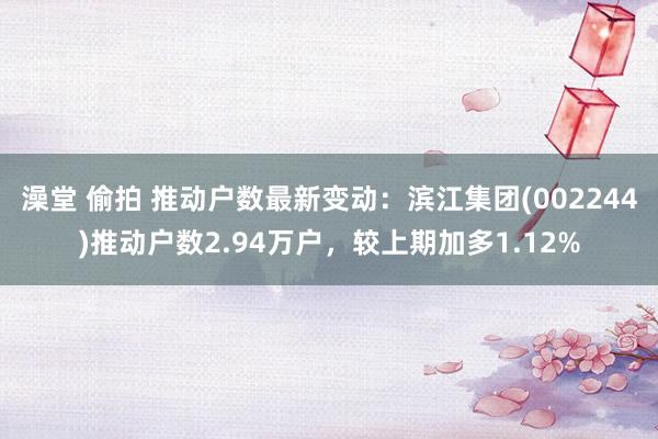 澡堂 偷拍 推动户数最新变动：滨江集团(002244)推动户数2.94万户，较上期加多1.12%