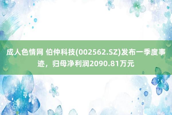 成人色情网 伯仲科技(002562.SZ)发布一季度事迹，归母净利润2090.81万元